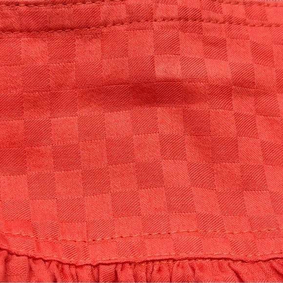 Nick & Mo Mini A-line Mini Skirt Coral & Ivory Embroidery Cotton Small Preppy - Picture 7 of 8